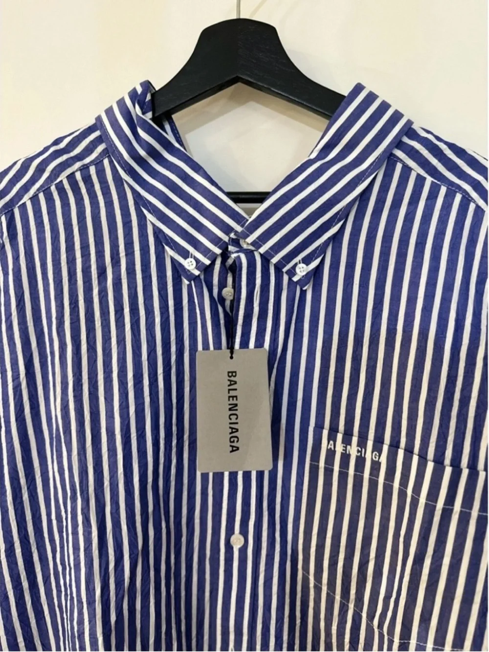 NWT Balenciaga Unisex Oversized Stripped Poplin Shirt Runway Size 3 $1,350 Auth - Picture 6 of 12